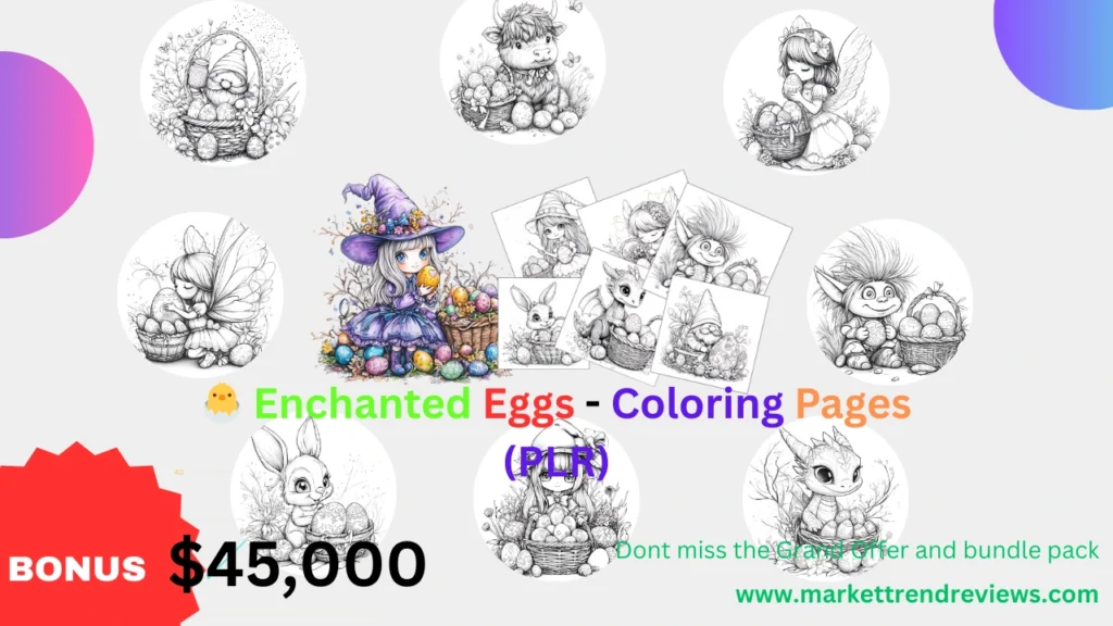 Enchanted Eggs - Coloring Pages PLR 15 🐣 Enchanted Eggs - Coloring Pages (PLR)